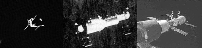 صورة مجمعة التقطها طاقم سويوز11 أثناء مغادرتهم محطة فضاء ساليوت1