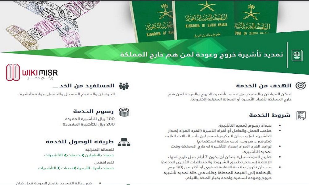 طريقة تمديد تأشيرة خروج وعودة ويكي مصر Wikimisr