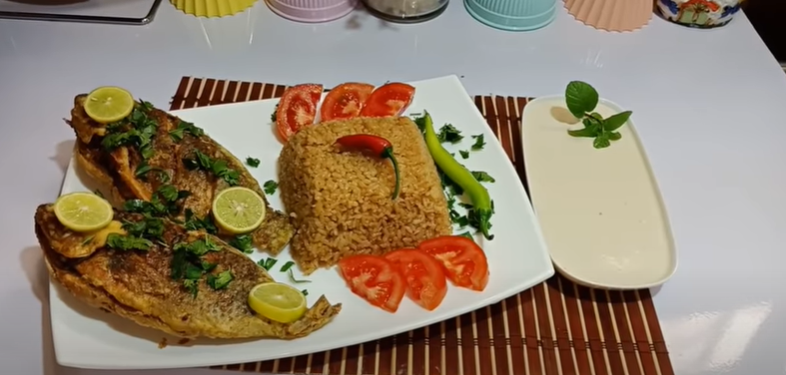 طريقة عمل ارز السمك فاطمة ابو حاتي