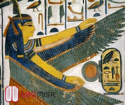 الإلهة "ماعت"، جدارية من مقبرة الملكة "نفرتارى"، رقم 66، وادى الملكات.