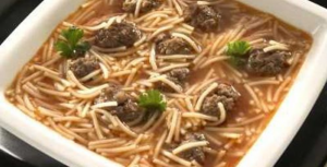 شوربة الشعيرية بكرات الكفتة