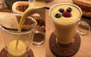مشروب الكاسترد الساخن بحبوب الرشاد