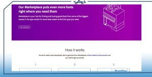 موقع سوق Adobe Fonts