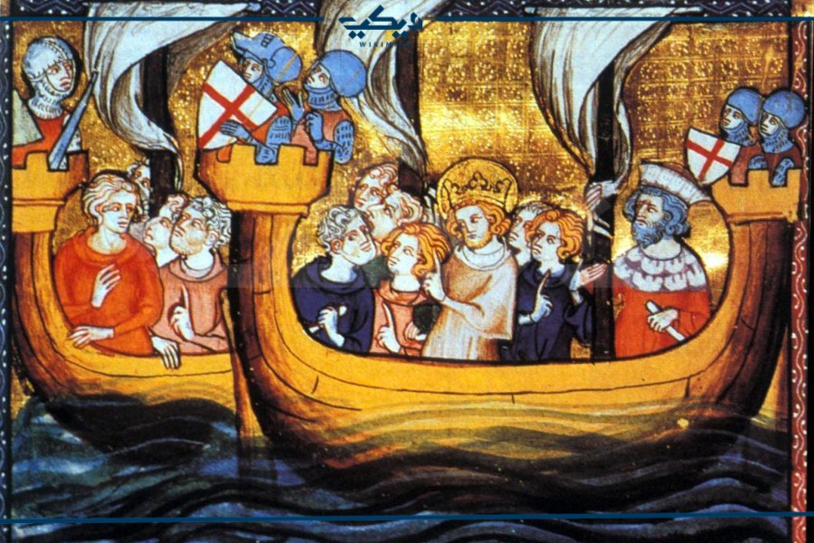 لوحة تمثل أسطول الحملة الصليبية السابعة