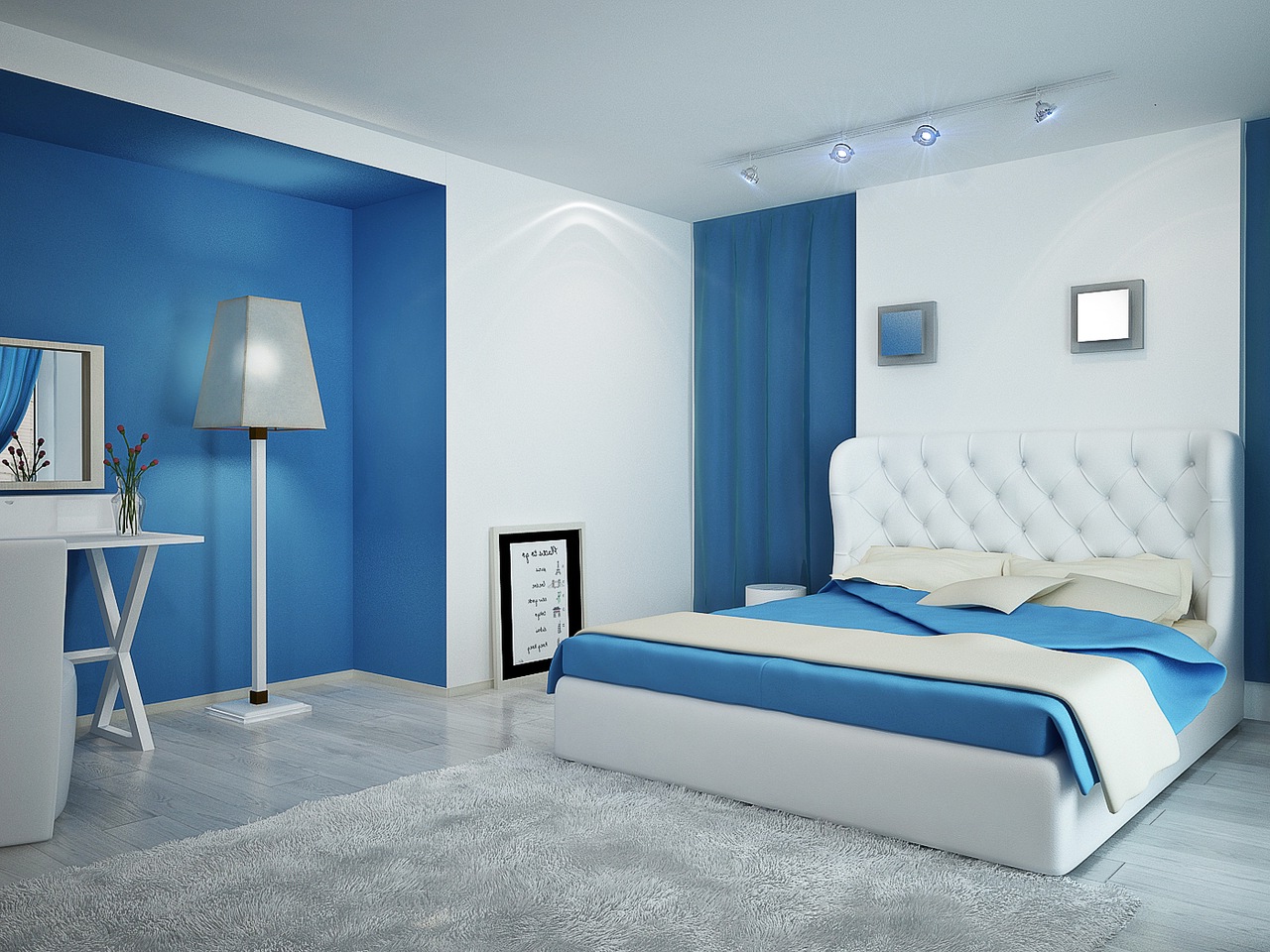 الأزرق لغرف النوم