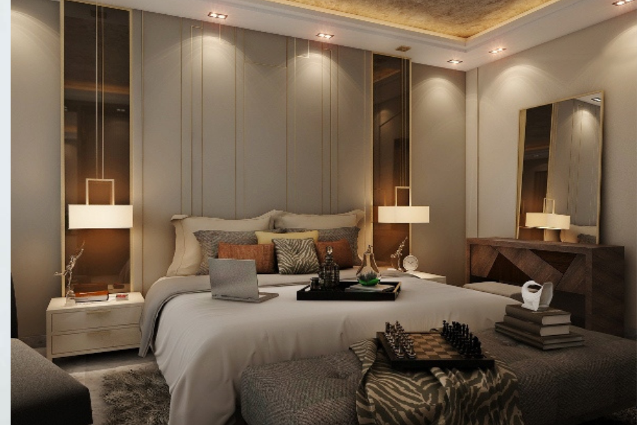 ديكورات غرف نوم مستوحاة من أجنحة الفنادق الفخمة