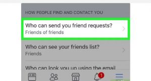 انقر على زر من يمكنه إرسال طلبات صداقة لك