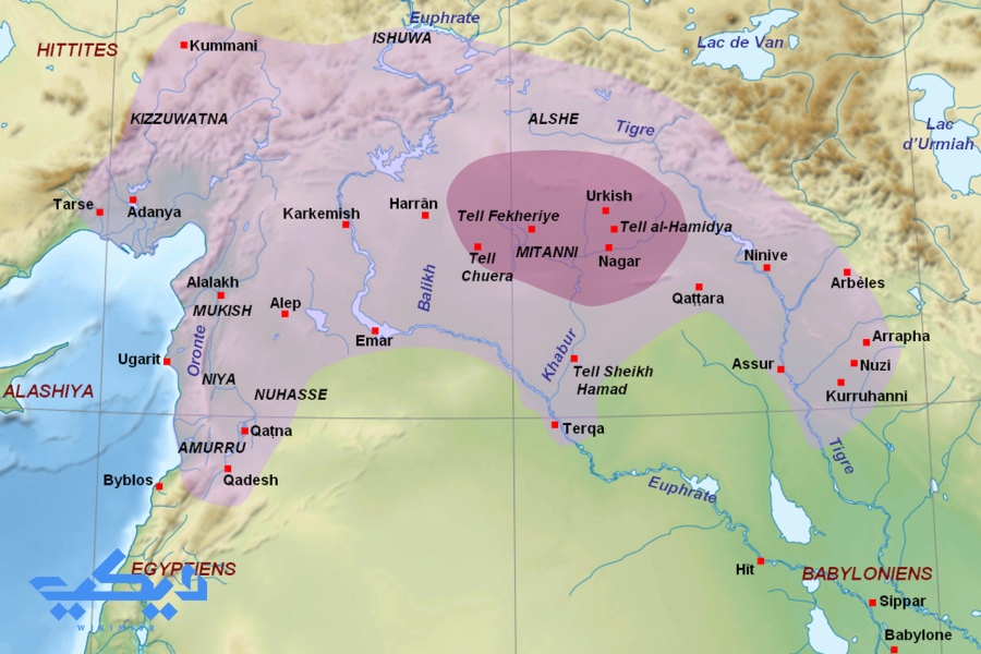 خريطة مملكة ميتاني.