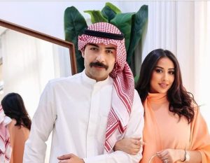 احتفال فرح الهادي وعقيل الرئيسي باليوم الوطني السعودي